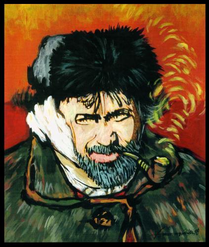 Cartoon: Selfportrait after van Gogh (medium) by willemrasingart tagged art,