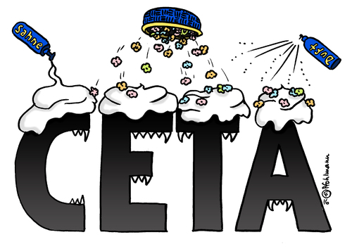 Cartoon: CETA hübsch (medium) by Pfohlmann tagged karikatur,cartoon,2016,color,farbe,eu,europa,belgien,wallonie,wallonien,regionalparlament,ceta,freihandelsabkommen,sahne,duft,blumen,schön,kanada,widerstand,verschönern,blümchen,karikatur,cartoon,2016,color,farbe,eu,europa,belgien,wallonie,wallonien,regionalparlament,ceta,freihandelsabkommen,sahne,duft,blumen,schön,kanada,widerstand,verschönern,blümchen
