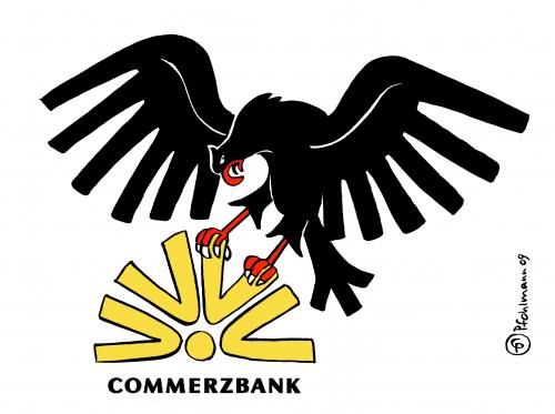 Cartoon: Commerzbank-Adler (medium) by Pfohlmann tagged commerzbank,finanzkrise,staatsbeteiligung,bundesadler