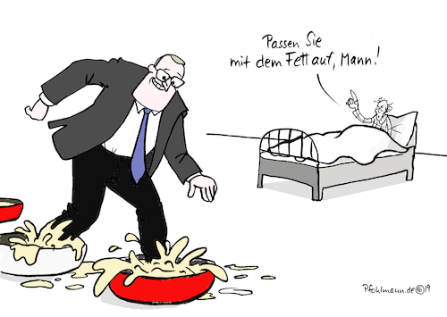 Cartoon: Fettnapf-Spahn (medium) by Pfohlmann tagged spahn,gesundheitsminister,fett,fettnapf,gesundheit,tipps,spahn,gesundheitsminister,fett,fettnapf,gesundheit,tipps