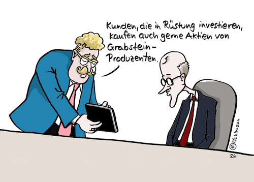 Cartoon: Grabstein-Aktien (medium) by Pfohlmann tagged rüstung,staatsbeteiligung,bundesregierung,militär,wirtschaft,aktien,börse,grabstein,krieg,tod,sterben,militarisierung,waffen,profit,vertreter,verkäufer,finanzen,finanzberatung,beratung,empfehlung,kunden,rüstung,staatsbeteiligung,bundesregierung,militär,wirtschaft,aktien,börse,grabstein,krieg,tod,sterben,militarisierung,waffen,profit,vertreter,verkäufer,finanzen,finanzberatung,beratung,empfehlung,kunden