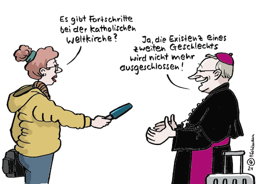 Cartoon: Kirche zweites Geschlecht (medium) by Pfohlmann tagged kirche,katholizismus,katholisch,christentum,christlich,bischof,weltkirche,geschlecht,frauen,ämter,diakone,priester,gleichberechtigung,bischofskonferenz,bätzing,männer,geschlechter,reform,papst,kirche,katholizismus,katholisch,christentum,christlich,bischof,weltkirche,geschlecht,frauen,ämter,diakone,priester,gleichberechtigung,bischofskonferenz,bätzing,männer,geschlechter,reform,papst