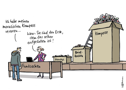 Cartoon: Kompass-Verlust (medium) by Pfohlmann tagged moral,kompass,verlust,fundbüro,fundsachen,werte,menschlichkeit,menschenrechte,gesellschaft,politik,moral,kompass,verlust,fundbüro,fundsachen,werte,menschlichkeit,menschenrechte,gesellschaft,politik