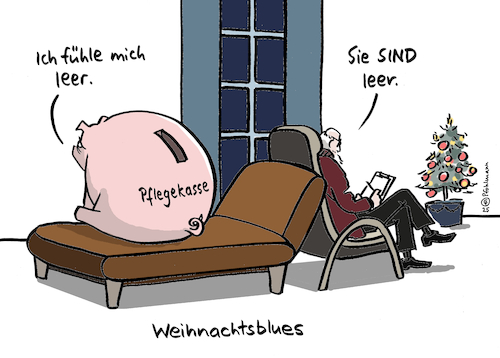 Cartoon: Weihnachtsleere (medium) by Pfohlmann tagged psychiater,psychologie,psychotherapie,therapie,couch,gefühl,leere,weihnachten,blues,depression,pflegekassen,pflegereform,sozialpolitik,demografie,pflegeversicherung,finanzen,pleite,sparschwein,psychiater,psychologie,psychotherapie,therapie,couch,gefühl,leere,weihnachten,blues,depression,pflegekassen,pflegereform,sozialpolitik,demografie,pflegeversicherung,finanzen,pleite,sparschwein