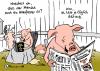 Cartoon: Allesfresser (small) by Pfohlmann tagged dioxin,lebensmittel,lebensmittelskandal,vergiftung,verseuchung,schweine,schweinefleisch,irland,schweinestall,fleisch,sauerei,allesfresser