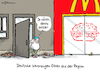 Cartoon: Möglichst regional (small) by Pfohlmann tagged essen,nahrung,ernährung,fastfood,lebensmittel,regional,qualität,verbraucher,konsumenten,mcdonalds,burger,faulheit,bequemlichkeit,ernährungsreport,özdemir,landwirtschaftsminister