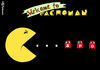 Cartoon: PacWoman (small) by Pfohlmann tagged karikatur,cartoon,color,farbe,2013,deutschland,bundestagswahl,wahlergebnis,pacman,pacwoman,merkel,große,koalition,cdu,union,csu,spd,computerspiel,schlucken