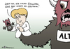 Cartoon: Schuldenmonster (small) by Pfohlmann tagged deutschland merkel bundeskanzlerin haushalt schulden neuverschuldung staatsschulden monster handpuppe regierung koalition schwarz gelb finanzpolitik