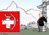 Cartoon: Schweizer Indianer (small) by Pfohlmann tagged schweiz deutschland bankengeheimnis bankgeheimnis finanzminister steinbrück spd indianer totem marterpfahl bogen pfeil bogenschießen