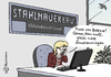 Cartoon: Stahlmauer (small) by Pfohlmann tagged karikatur,color,farbe,2012,deutschland,wulff,stahlmauer,gundremmingen,zwischenlager,atomares,akw,atommüll,bellevue,schloss,mauer,terror,angriff,terrorangriff,sicherheit