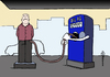 Cartoon: Zapfbürger (small) by Pfohlmann tagged karikatur,color,farbe,2012,deutschland,benzinpreis,spritpreis,benzin,sprit,zapfsäule,bürger,zapfpistole,tankstelle,tanken,tankfüllung,auto,konzern,mineralölkonzern,gewinn,gewinne,schlauch,gier,abzocke