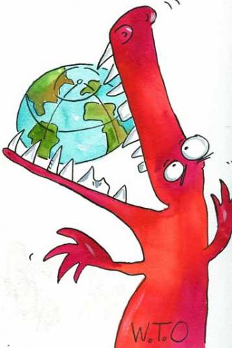 Cartoon: Globalisierung (medium) by sabine voigt tagged globalisierung,wirtschaft,