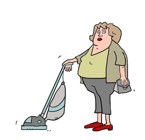 Cartoon: hausfrau putzfrau putzen (medium) by sabine voigt tagged hausfrau,putzfrau,putzen,staubsaugen,reinigen,hilfe,hausarbeit,haushalt,mutter