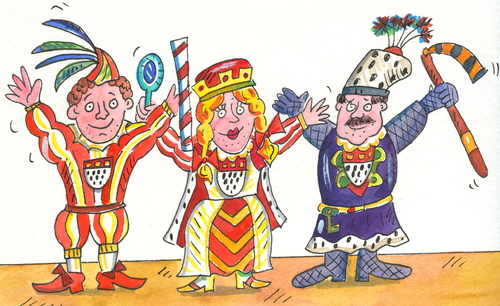 Cartoon: karneval dreigestirn (medium) by sabine voigt tagged karneval,dreigestirn,köln,düsseldorf