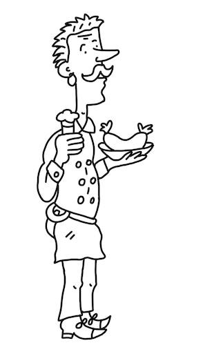 Cartoon: Kellner Köbes (medium) by sabine voigt tagged kölsch,kneipe,köbes,trinken,alkohol,brauhaus,bier,wirtschaft,service