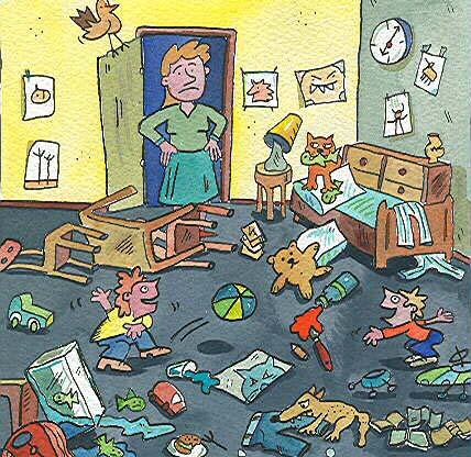 Cartoon: Kinderzimmer (medium) by sabine voigt tagged erziehung,
