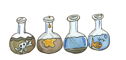 Cartoon: labor reagenzglas (medium) by sabine voigt tagged labor,reagenzglas,chemie,gibt,schule,unterricht,lösung,experiment,uni