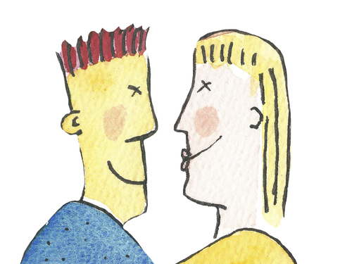 Cartoon: paar liebe (medium) by sabine voigt tagged liebe,paar,heirat,date,muss,seitensprung,zärtlichkeit