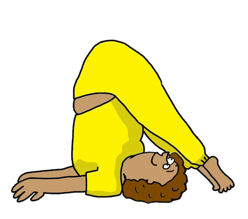 Cartoon: yoga asana (medium) by sabine voigt tagged yoga,asana,sport,übung,turnen,hobby,meditation,entspannung,prävention,bewegung,gesundheit,wellness,therapie,fitness