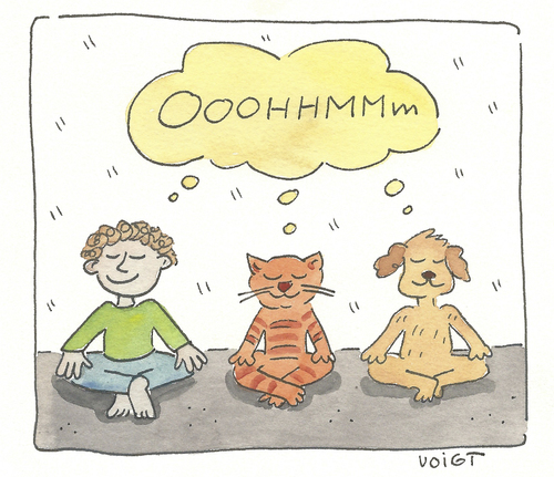 Cartoon: yoga meditation (medium) by sabine voigt tagged yoga,meditation,asana,entspannung,wellness,gesundheit,zen,om,esotherik,religion