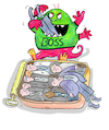Cartoon: Arbeitgeber Chef Boss (small) by sabine voigt tagged arbeitgeber,chef,boss,gewerkschaft,lohn,gehalt,tarif,arbeitsbedingungen,geld,vertrag,ausbeutung,streik