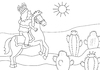 Cartoon: ausmalbild Indianer (small) by sabine voigt tagged ausmalbild,indianer,märchen,katze,kinder,kindergarten,grundschule
