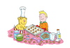 Cartoon: Backen Plätzchen (small) by sabine voigt tagged backen,plätzchen,kekse,teddy,weihnachten,gebäck,kuchen,bäckerei