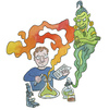 Cartoon: chemie labor (small) by sabine voigt tagged chemie,labor,schule,unterricht,experiment,gymnasium,universität,student,gift,toxisch,flaschengeist