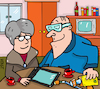 Cartoon: Digitalisierung Senioren (small) by sabine voigt tagged ipad,großeltern,enkel,computer,digitalisierung,oma,opa,fotos,kamera,digital