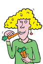 Cartoon: Gesundheit Diät (small) by sabine voigt tagged gesundheit,diät,möhren,abnehmen,fasten,wellness,gewicht,schlank,vegetarisch,vegetarier,vegan,veganer,vitamine