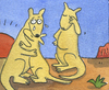Cartoon: känguru familie (small) by sabine voigt tagged känguru,familie,abschied,eltern,kind,tiere,australien