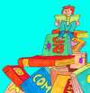 Cartoon: lesen buch bücher (small) by sabine voigt tagged lesen,buch,bücher,bücherei,schule,lernen,erziehung