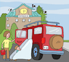 Cartoon: Schule Auto (small) by sabine voigt tagged schulweg,kinder,erziehung,unselbständig,wege,schule,auto,schüler,mutter,taxi,bringen