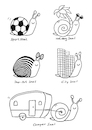 Cartoon: The secret life of snails (small) by sabine voigt tagged cartoon,snail,sport,camping,fun,joke,animals,city,pop,art