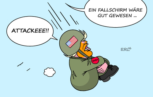 Cartoon: ... und bedenke das Ende (medium) by Erl tagged politik,usa,trump,angriff,iran,tötung,chamenei,krieg,nahost,exit,strategie,bedenken,ende,absprung,fallschirm,karikatur,erl,politik,usa,trump,angriff,iran,tötung,chamenei,krieg,nahost,exit,strategie,bedenken,ende,absprung,fallschirm,karikatur,erl