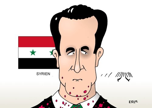 Cartoon: Assad (medium) by Erl tagged syrien,diktator,präsident,assad,revolution,aufstand,bürgerkrieg,flucht,regierung,mitglied,ministerpräsident,regierungschef