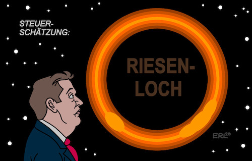 Cartoon: Astronomisch (medium) by Erl tagged politik,finanzen,finanzminister,klingbeil,steuerschätzung,steuereinnahmen,schwarzes,loch,astronomisch,karikatur,erl,politik,finanzen,finanzminister,klingbeil,steuerschätzung,steuereinnahmen,schwarzes,loch,astronomisch,karikatur,erl