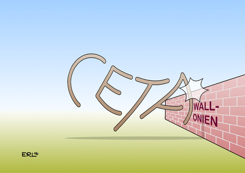 Cartoon: CETA Wallonien II (medium) by Erl tagged hindernis,springreiten,pferd,wallonien,belgien,widerstand,schiedsgerichte,demokratie,verbraucherschutz,gefahr,wachstum,zoll,handel,kanada,eu,freihandelsabkommen,ceta,erl,karikatur,mauer,wall,ceta,freihandelsabkommen,eu,kanada,handel,zoll,wachstum,gefahr,verbraucherschutz,demokratie,schiedsgerichte,widerstand,belgien,wallonien,pferd,springreiten,hindernis,wall,mauer,karikatur,erl