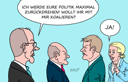 Cartoon: Der Menschenfänger (medium) by Erl tagged politik,cdu,merz,sofortprogramm,migration,zurückdrehen,ampel,spd,grüne,scholz,habeck,koalition,afd,weidel,karikatur,er,politik,cdu,merz,sofortprogramm,migration,zurückdrehen,ampel,spd,grüne,scholz,habeck,koalition,afd,weidel,karikatur,er