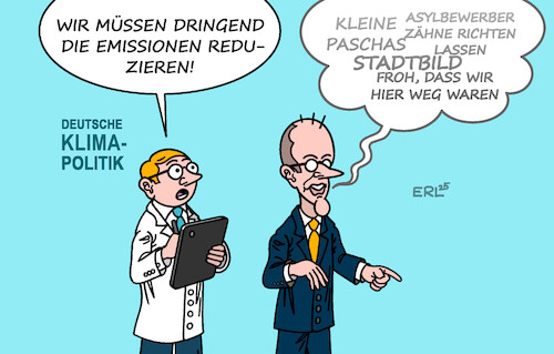 Cartoon: Deutsche Klimapolitik (medium) by Erl tagged politik,klima,klimawandel,erderwärmung,klimapolitik,deutschland,reduzierung,emissionen,aussagen,kanzler,merz,diskussionen,karikatur,erl,politik,klima,klimawandel,erderwärmung,klimapolitik,deutschland,reduzierung,emissionen,aussagen,kanzler,merz,diskussionen,karikatur,erl
