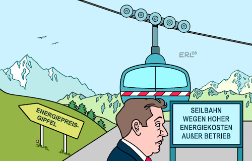 Cartoon: Dieser Weg wird kein leichter .. (medium) by Erl tagged politik,irankrieg,anstieg,ölpreis,spritpreis,energiekosten,energiepreis,gipfel,finanzminister,klingbeil,seilbahn,weg,karikatur,erl,politik,irankrieg,anstieg,ölpreis,spritpreis,energiekosten,energiepreis,gipfel,finanzminister,klingbeil,seilbahn,weg,karikatur,erl