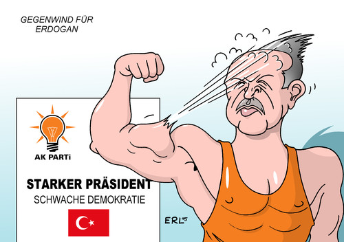 Cartoon: Erdogan (medium) by Erl tagged türkei,wahl,akp,erdogan,umbau,demokratie,macht,stärkung,präsident,stark,stärke,schwächung,schwach,verlust,karikatur,erl,türkei,wahl,akp,erdogan,umbau,demokratie,macht,stärkung,präsident,stark,stärke,schwächung,schwach,verlust