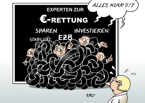 Cartoon: Experten zur Euro-Rettung (medium) by Erl tagged euro,krise,rettung,rettungsschirm,esm,sparen,sparkurs,investieren,konjunkturprogramm,ezb,staatsanleihen,aufkaufen,geld,währung,finanzen,finanzpolitik,experten,meinung,chaos,verwirrung,euro,krise,rettung,rettungsschirm,esm,sparen,sparkurs,investieren,konjunkturprogramm,staatsanleihen,ezb