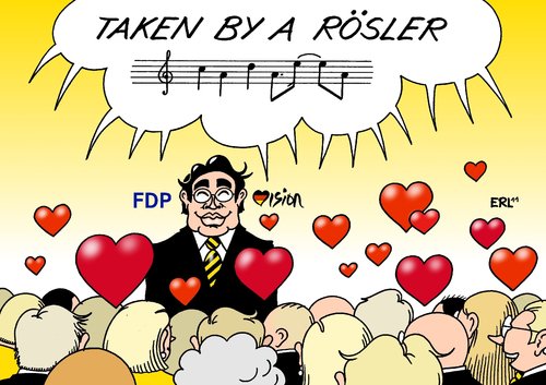 Cartoon: FDP-Vision (medium) by Erl tagged fdp,parteitag,vorsitz,vorsitzender,chef,philipp,rösler,rede,sympathie,begeisterung,herz,herzen,eurovision,song,contest,lena,taken,by,stranger,musik,lied,parteitag,fdp,vorsitz,vorsitzender,rösler,rede,sympathie,begeisterung,eurovision,lena,stranger,musik