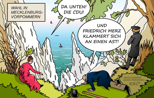 Cartoon: Friedrich (medium) by Erl tagged politik,landtagswahl,mecklenburg,vorpommern,absturz,cdu,kanzler,friedrich,merz,macht,gemälde,kreidefeklsen,auf,rügen,caspar,david,karikatur,erl,politik,landtagswahl,mecklenburg,vorpommern,absturz,cdu,kanzler,friedrich,merz,macht,gemälde,kreidefeklsen,auf,rügen,caspar,david,karikatur,erl