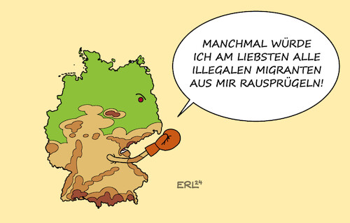 Cartoon: Gefühle (medium) by Erl tagged politik,terror,terrorismus,islamismus,solingen,anschlag,terroranschlag,messer,angst,schrecken,misstrauen,flüchtlinge,migration,asyl,asylpolitik,wählerstimmen,afd,vorschläge,ampel,kürzung,sozialleistungen,illegale,migranten,abschiebung,opposition,friedrich,merz,grenzkontrollen,aufnahme,asylbewerber,zeitweilig,null,gefühle,wunsch,sicherheit,deutschland,karikatur,erl,politik,terror,terrorismus,islamismus,solingen,anschlag,terroranschlag,messer,angst,schrecken,misstrauen,flüchtlinge,migration,asyl,asylpolitik,wählerstimmen,afd,vorschläge,ampel,kürzung,sozialleistungen,illegale,migranten,abschiebung,opposition,friedrich,merz,grenzkontrollen,aufnahme,asylbewerber,zeitweilig,null,gefühle,wunsch,sicherheit,deutschland,karikatur,erl