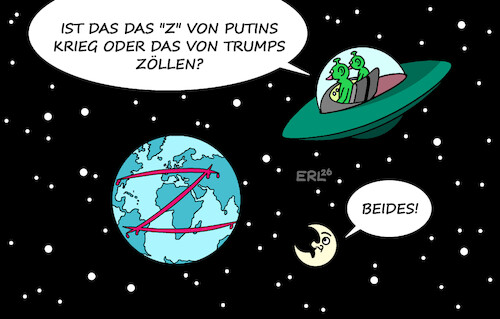 Cartoon: Gezeichnet (medium) by Erl tagged politik,demokratie,autokratie,diktatur,autokraten,putin,krieg,ukraine,trump,zölle,welt,erde,weltall,ufo,karikatur,erl,politik,demokratie,autokratie,diktatur,autokraten,putin,krieg,ukraine,trump,zölle,welt,erde,weltall,ufo,karikatur,erl