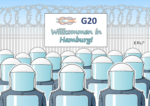 Cartoon: Hamburg G20 (medium) by Erl tagged g20,gipfel,treffen,industrieländer,schwellenländer,weltpolitik,probleme,klimawandel,krieg,frieden,menschenrechte,handel,abschottung,nationalismus,rechtspopulismus,demonstration,protest,gewalt,polizei,ausnahmezustand,erde,karikatur,erl,g20,gipfel,treffen,industrieländer,schwellenländer,weltpolitik,probleme,klimawandel,krieg,frieden,menschenrechte,handel,abschottung,nationalismus,rechtspopulismus,demonstration,protest,gewalt,polizei,ausnahmezustand,erde,karikatur,erl