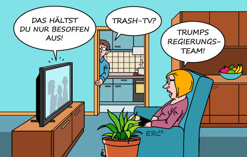 Cartoon: Harte Arbeitsbedingungen (medium) by Erl tagged politik,usa,regierung,trump,chaos,autokratie,alkohol,alkoholproblem,alkoholprobleme,minister,ministerin,rücktritt,entlassung,trash,tv,karikatur,erl,politik,usa,regierung,trump,chaos,autokratie,alkohol,alkoholproblem,alkoholprobleme,minister,ministerin,rücktritt,entlassung,trash,tv,karikatur,erl
