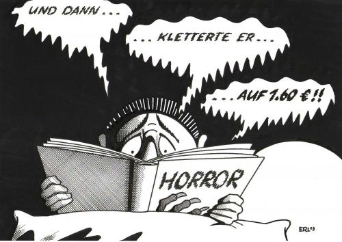 Cartoon: Horror (medium) by Erl tagged benzinpreis,horror,roman,benzinpreis,horror,roman,öl,auto,unbezahlbar,grauen,tankstelle,zapfsäule,tanken,urlaub,wirtschaft,rohstoff,energie,antrieb